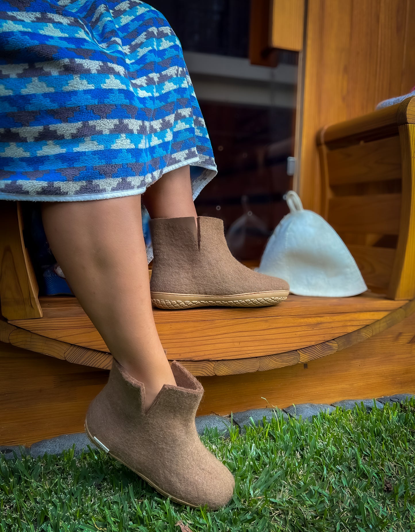 Felted natural wool shoes Felties 