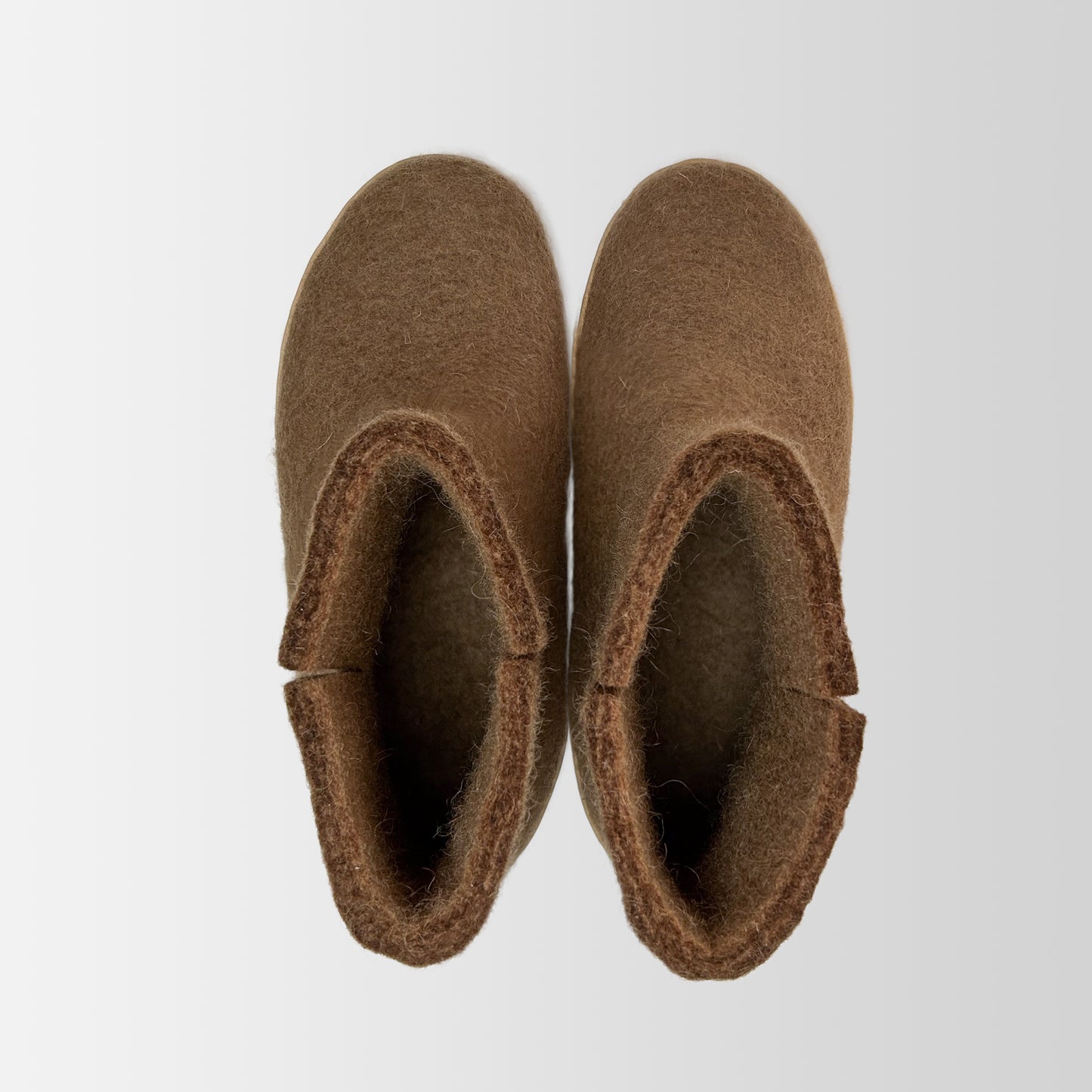 Felted natural wool shoes Felties  super light and warm brown