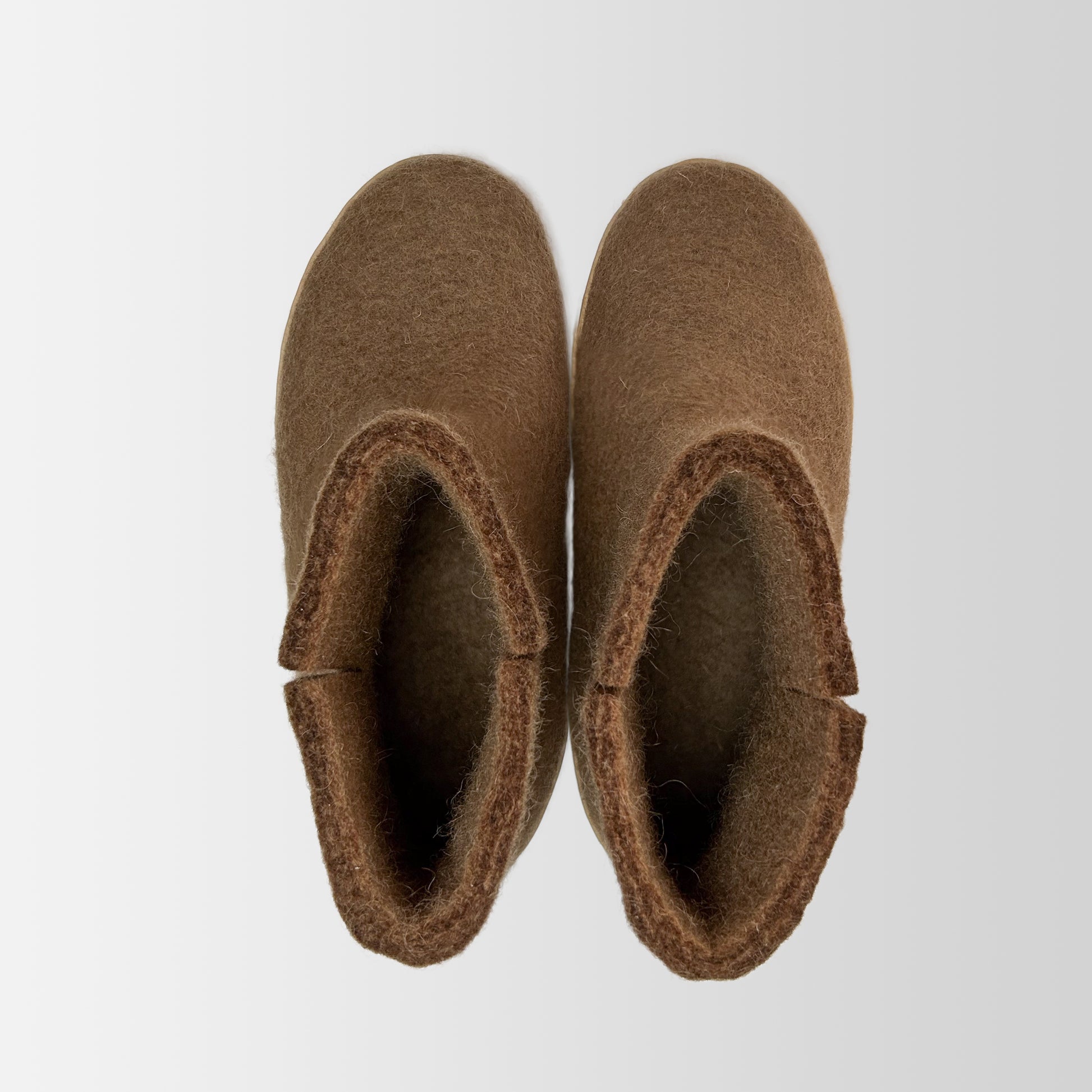Felted natural wool shoes Felties  super light and warm brown