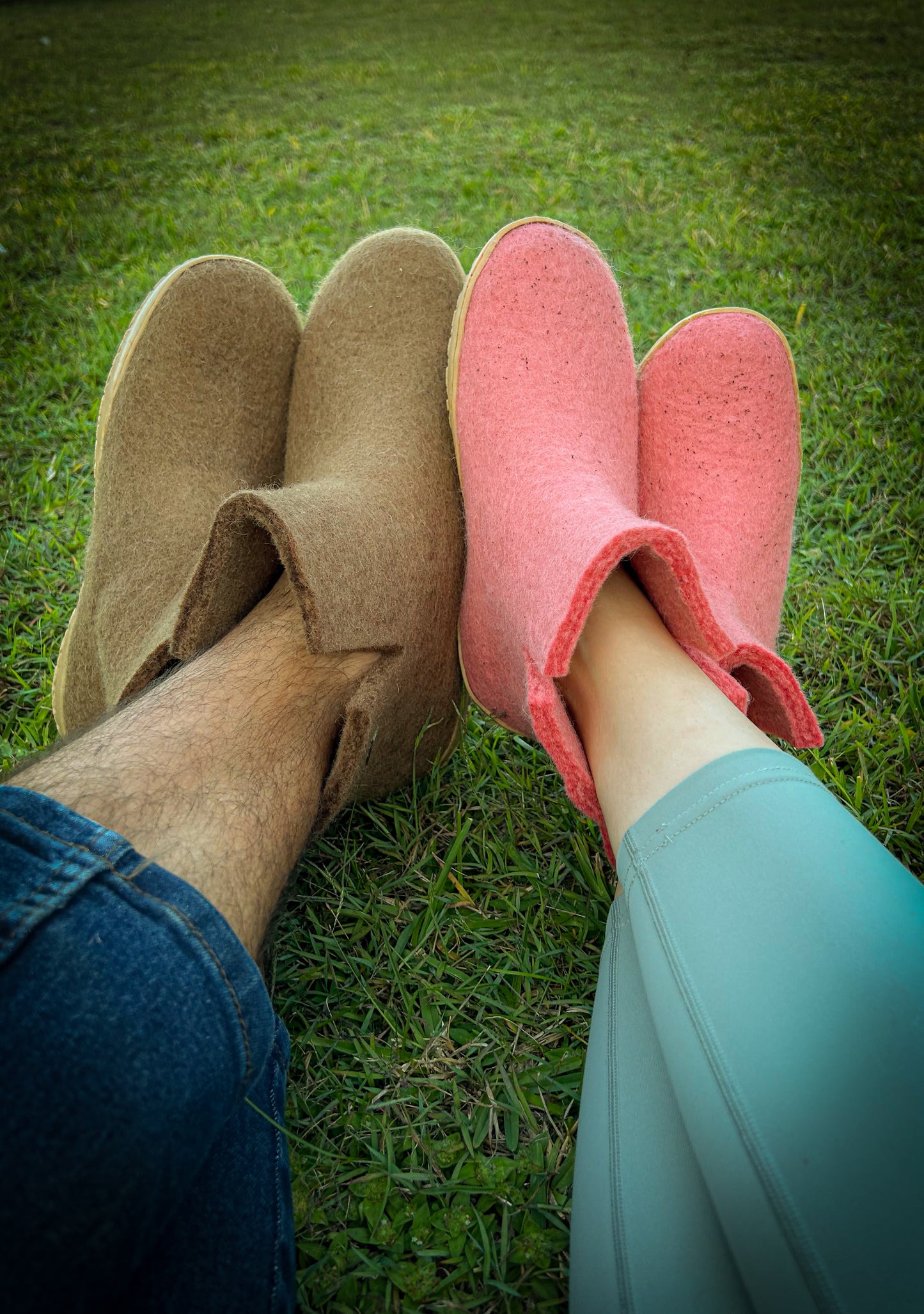 Felted natural wool shoes Felties 